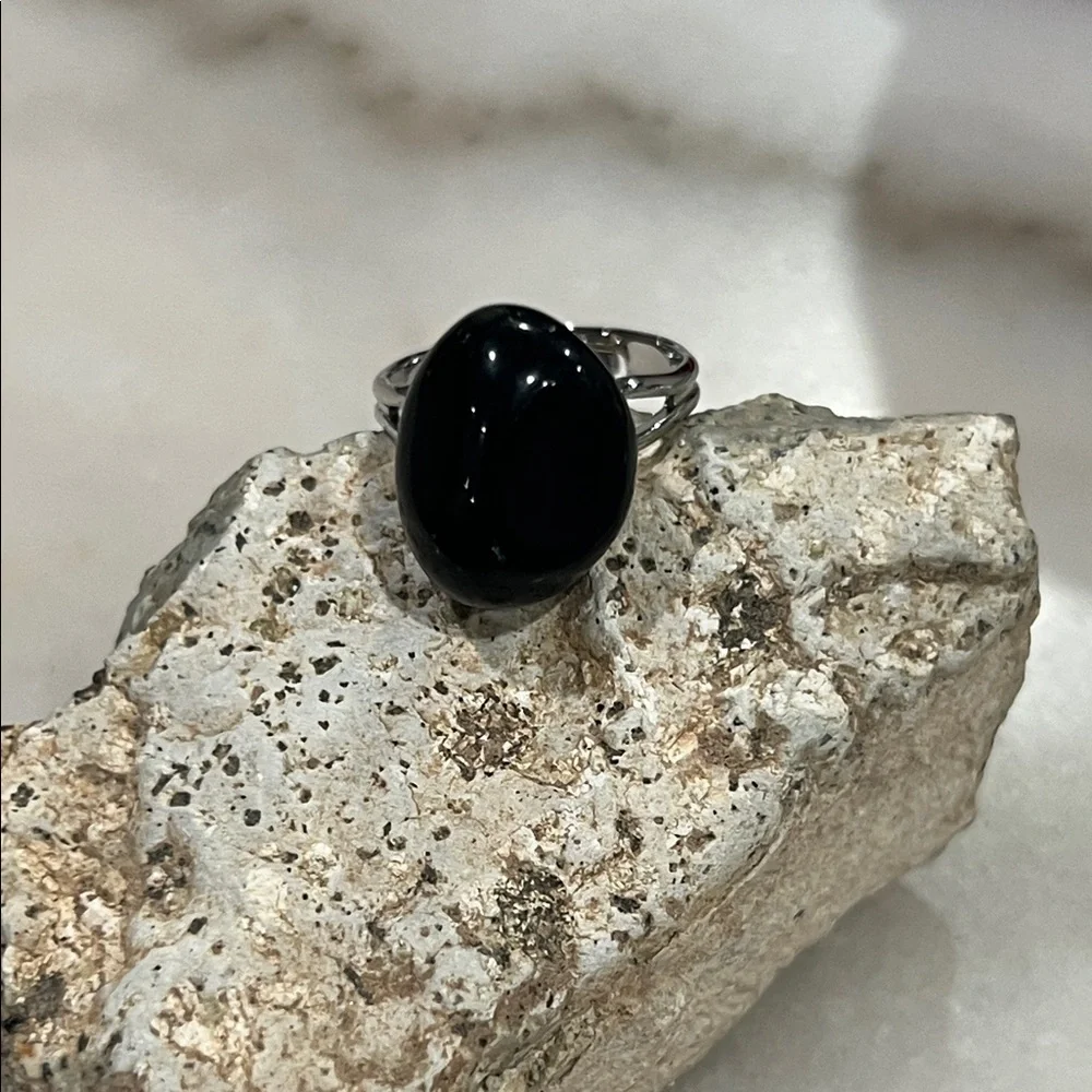 Black Onyx Stone Ring
